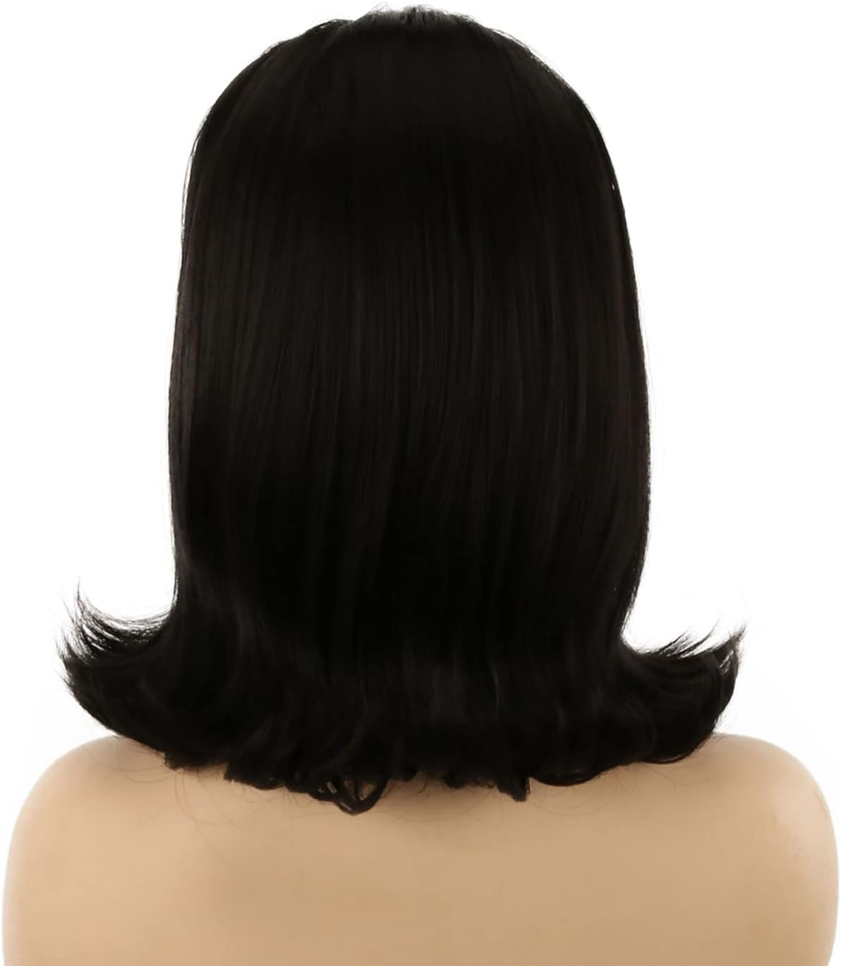 QACCF Black Updo Wig 70S Pinup Pelucas 60S Beehive Style Vintage Look Halloween Costume Women Wig Wtih Bang (Black) - Black image number 2
