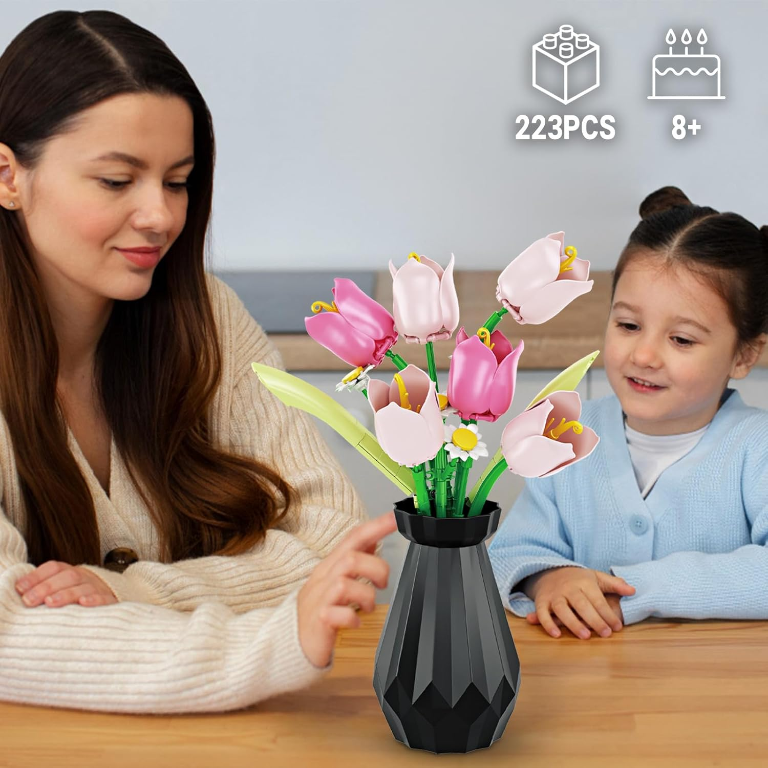 Tulips Flower Botanical Collection Building Sets,Flower Building Toys for Adults and Kids, Home Decor Gifts for Mother'S Day, Valentine Day, Birthday, Christmas Day image number 3