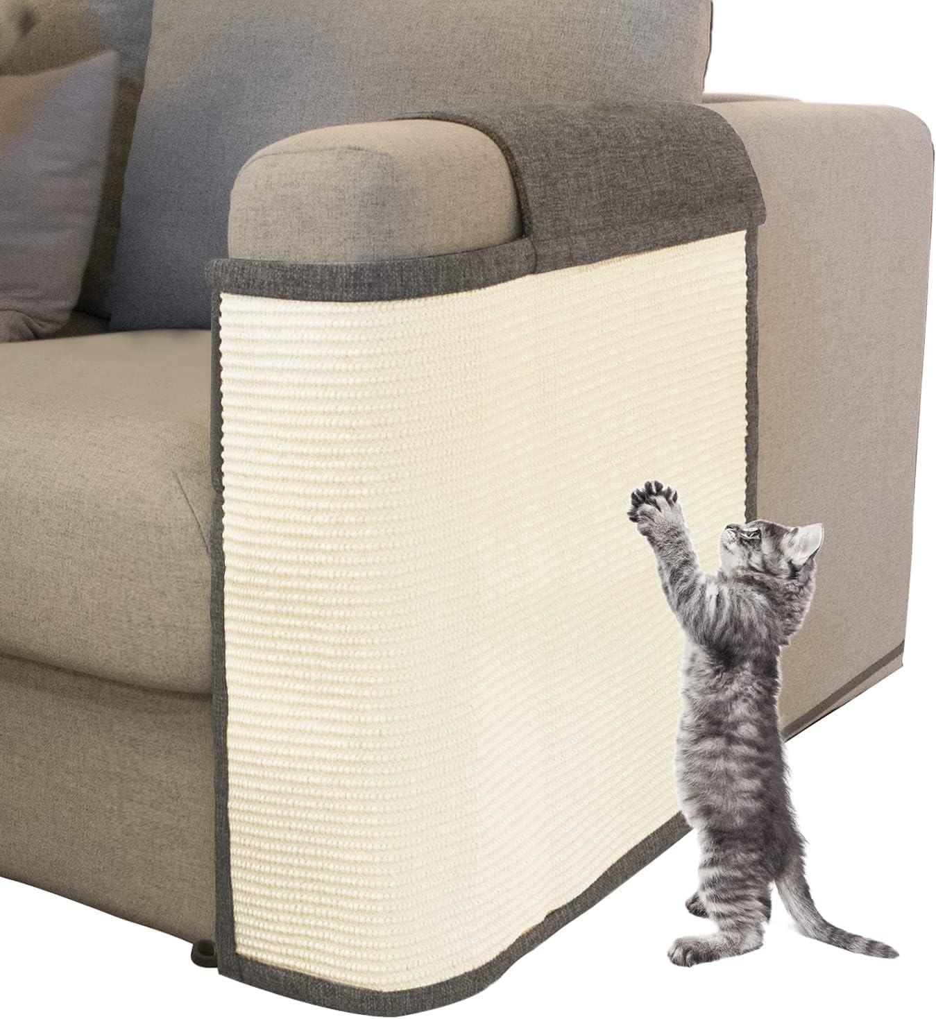 Cat Scratch Couch Protector,Furniture Protector from Cat Scratching with Natural Sisal for Protecting Sofa Couch (Left Hand) image number 5