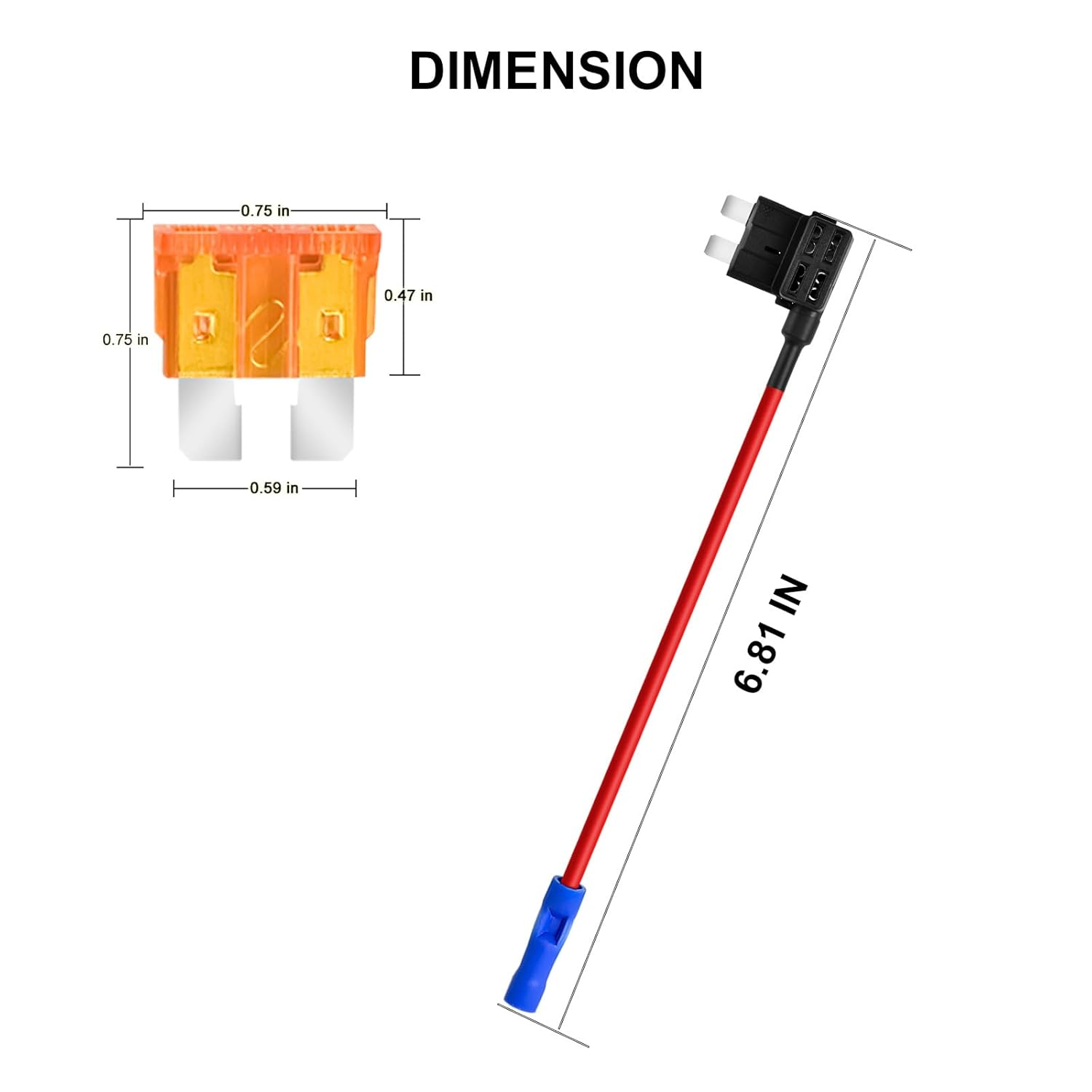 Muhize Standard Blade Fuse Holder & Kit - 12V Car Add-A-Circuit TAP Adapter with 5 Amp APR ATO ATC Blade Fuse (5 Pack) image number 1