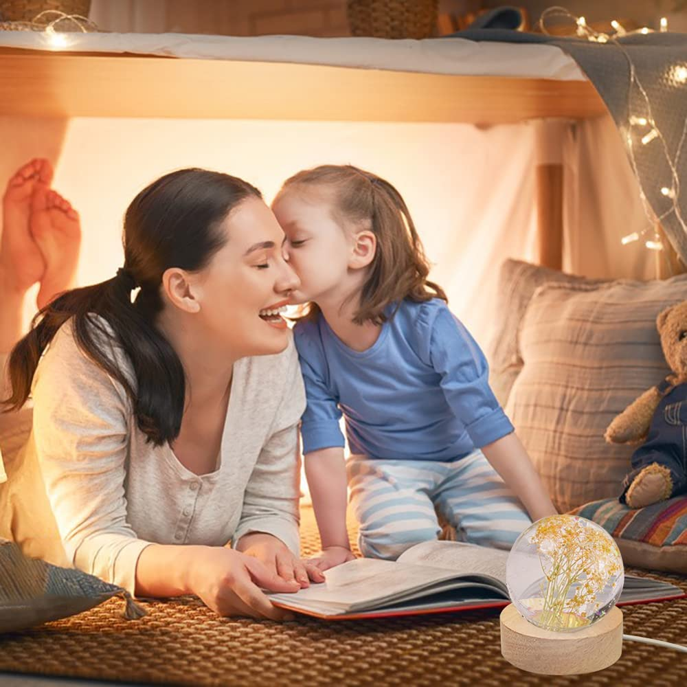 AFUNTA 5 PCS Clear Silicone Ball Molds, 3D Sphere Silicone Resin Mold round Ball Epoxy Resin Mold with USB Powered Lighted Base Stand, for Jewelry Making, Home Decoration image number 6