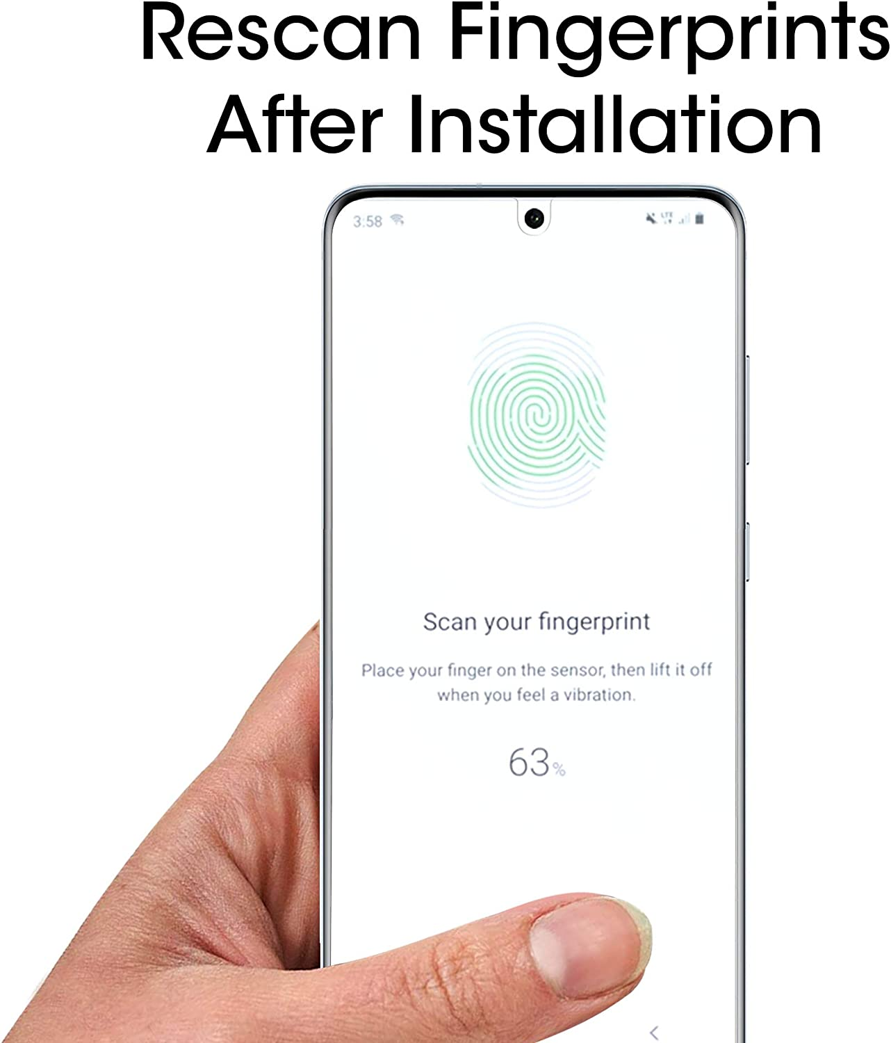 Amfilm Ultra Glass Screen Protector for Galaxy S20 Ultra (2 Pack), Full Cover (Fingerprint Scanner Compatible) Tempered Glass Film (UV Gel Application) - Samsung Galaxy S20 Ultra Screen Protector image number 3