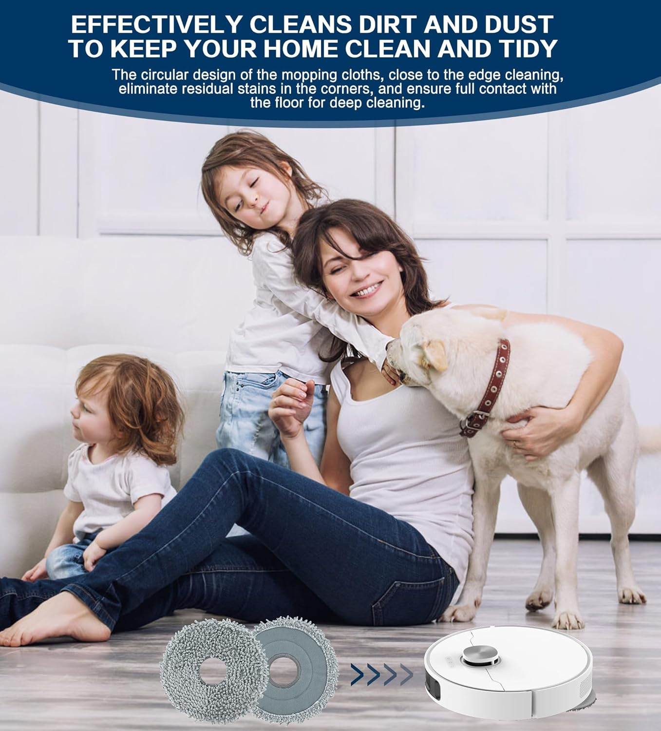 YBVABE 4Pack Mop Pads for Roborock Q Revo Curv, Q Revo, Qrevo Maxv, Q Revo L, Qrevo S, Qrevo Pro, Qrevo Slim,Q Revo Master Robot Vacuum Washable Microfiber Mopping Cloths Replacement Accessories image number 2