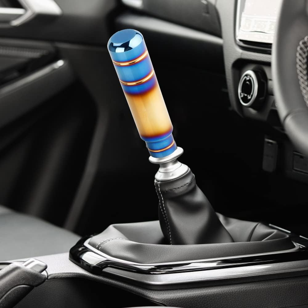 BARTOO Aluminum Alloy Heavy Weighted Shifter Knob, 5" Auto Gear Shift Knob, Car Gear Lever Stick Shifter Handle,With 3 Threaded Adapters M8 M10 M12,Fit Most Automatic Manual Vehicle(Gold Plated)