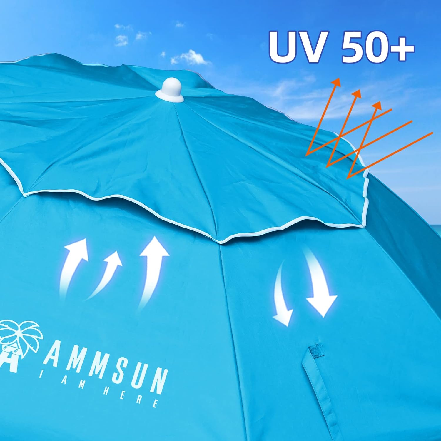 AMMSUN 2017 6Ft Folded Outdoor Umbrella Tilt Portable Cabana Silver Coating inside UV Protection Picnic Stripe (Pink)