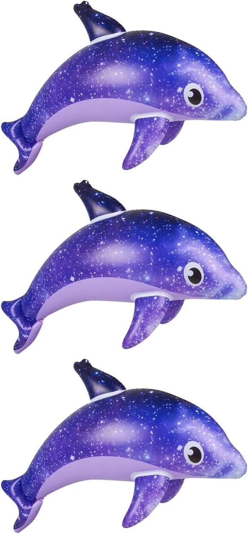 Galaxy Dolphin Inflates | 3 Pack | 36 Inches - Inflatable Pool Toys and Decorations image number 1