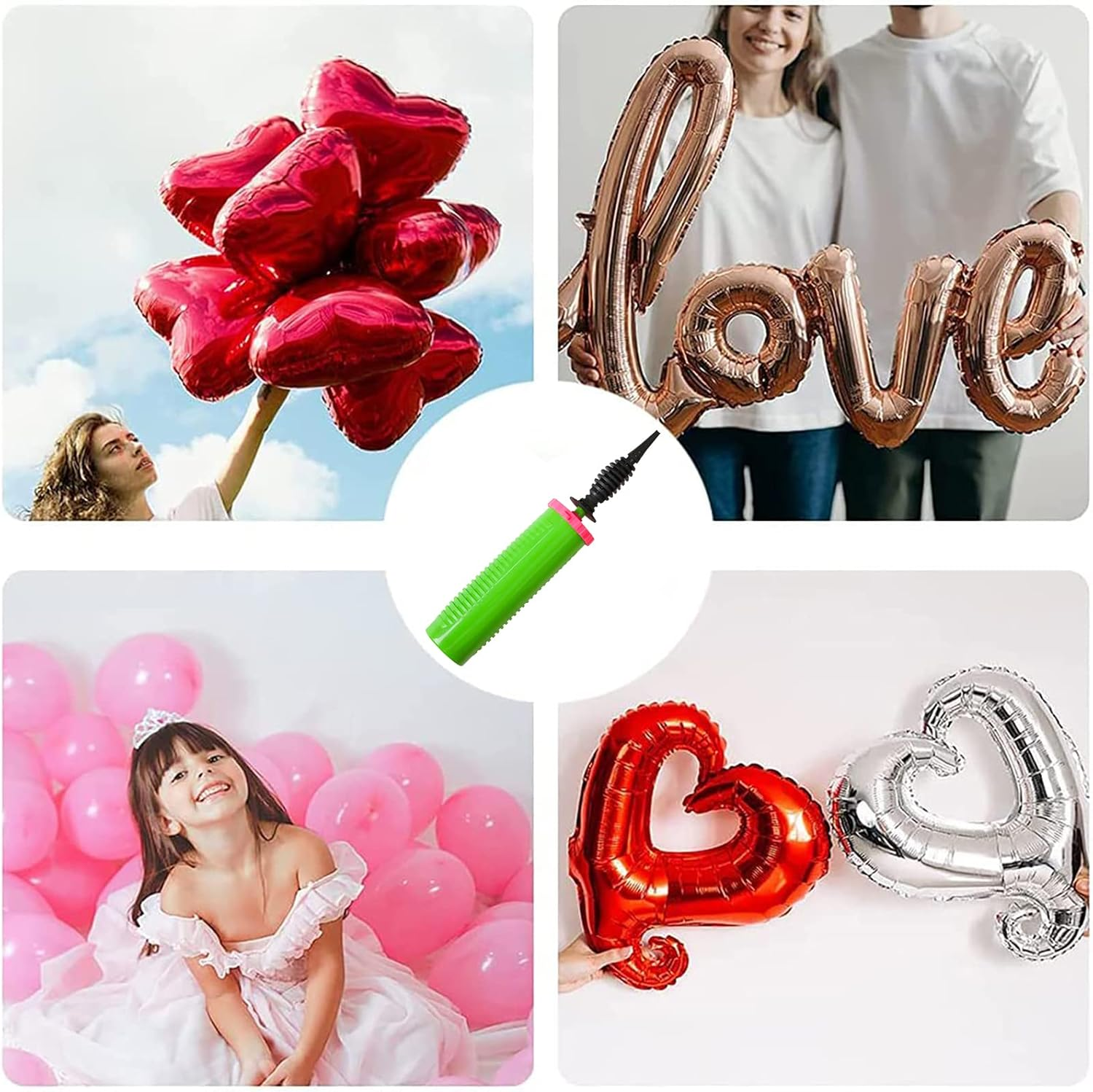 Balloon Pump Handheld Two-Way Dual Action - Hand Blower Air Pumper for Balloons - Ballon Inflator Pumping - Manual Baloon Inflators Machine image number 6