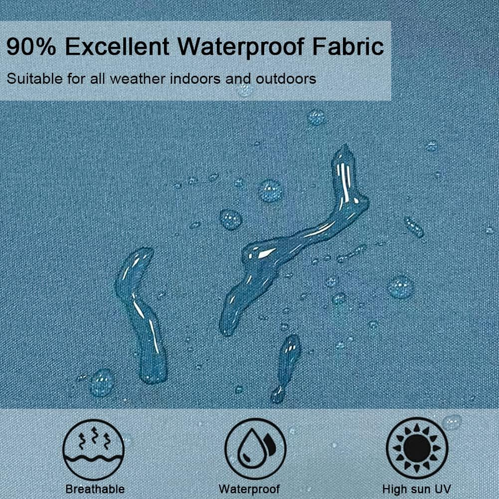 Indoor/Outdoor Bench Cushion Waterproof-47.3"&times;19.7" Thicken Porch Swing Cushion with Ties,Patio Cushions for Outdoor Furniture Garden Lounger Wicker (47.3"&times;19.7", Sky Blue) image number 5