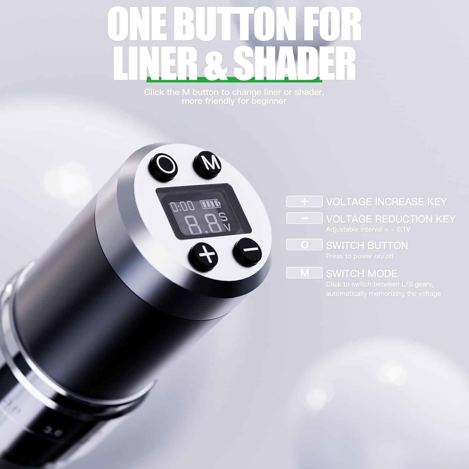 Dragonhawk Wireless Tattoo Gun Machine 2 Batteries 1500Mah 7 Strokes Length 2.4Mm - 4.2Mm for Beginners image number 3