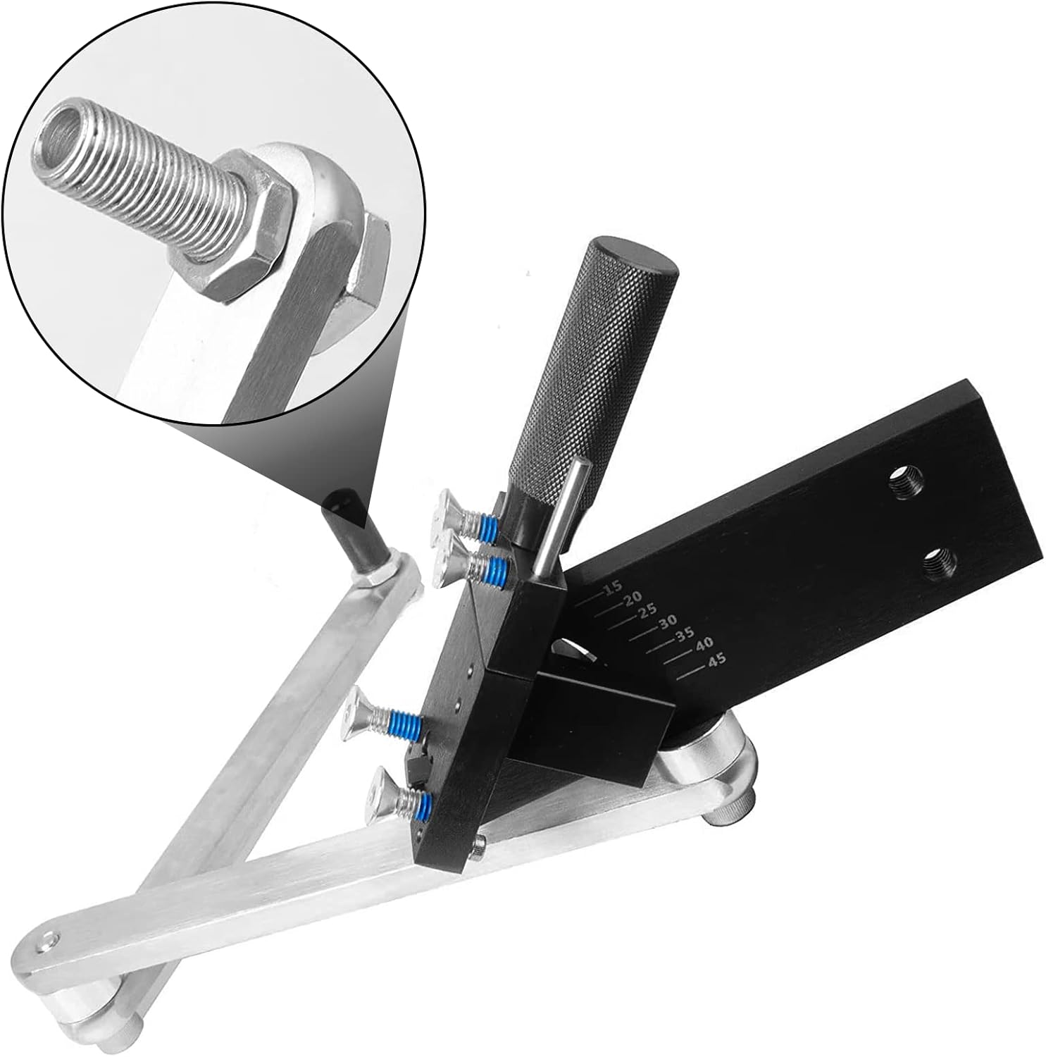Lawn Mower Blade Sharpener Adjustable 15&deg;-45&deg; for Straight and Standard Lawnmower Blades Ergonomic Home & Commercial Sharpening Balancer Bracket (Black,5005) image number 5