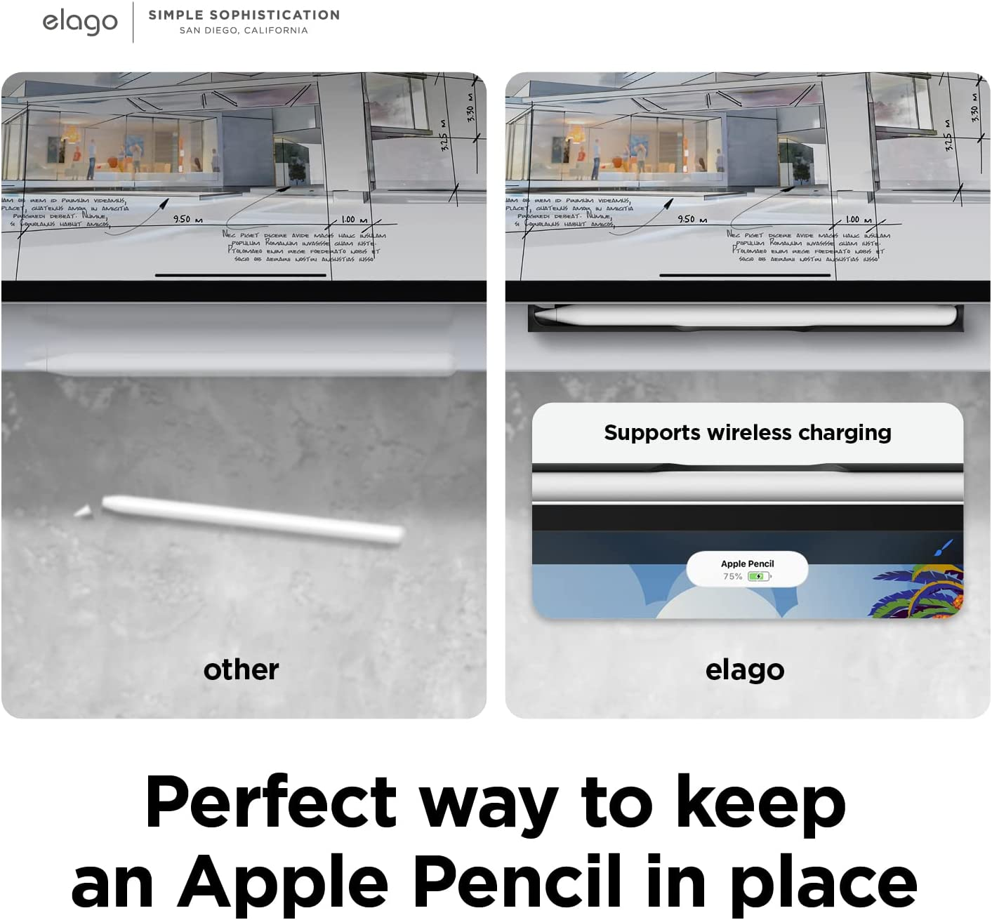 Elago Metal Pencil Holder Compatible with Apple Pencil Pro / 2Nd Generation/Usb-C, Compatible with Apple Magic Keyboard, Smart Keyboard Folio and Other Magnetic Cases for Ipad image number 4