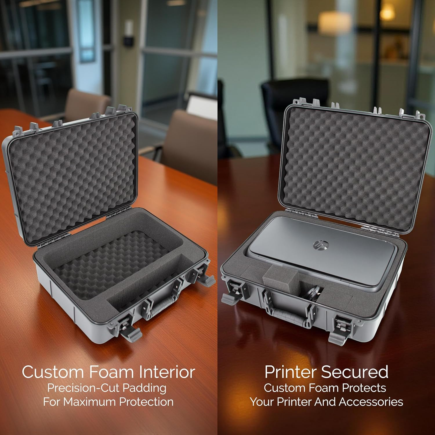 CASEMATIX Portable Printer Carry Case Compatible with HP Officejet 250 Wireless Mobile Printer, Ink Cartridges and Power Cable image number 4