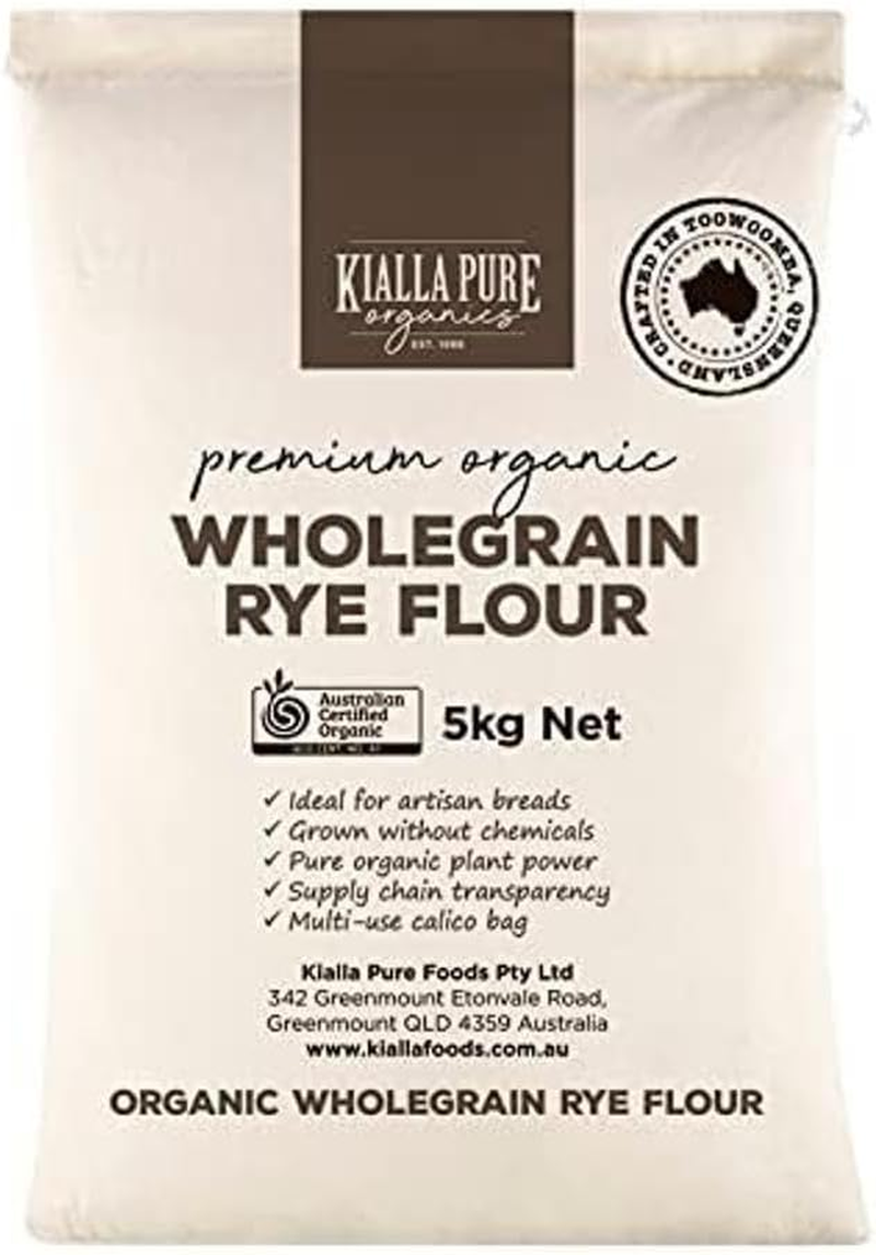 Kialla Organic Wholegrain in Rye Flour, 5 Kg