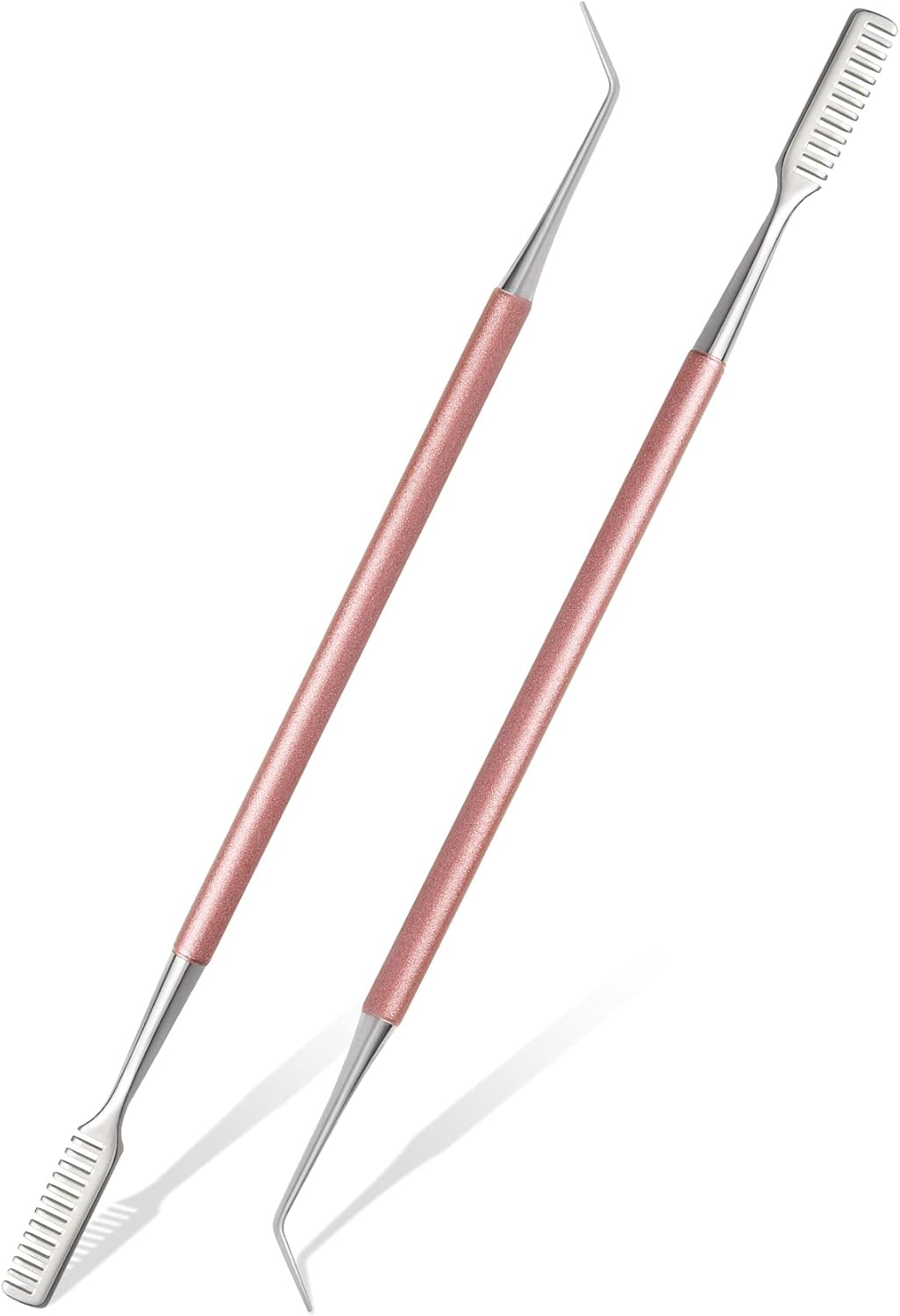 FVION 2 Pieces Eyelash Enhancer, Curved Eyelash Extension Tweezers/Eyebrow Brushes - Tweezers for False Eyelash Extensions, Eyelash Separator Comb, Lash Lift Makeup Tool