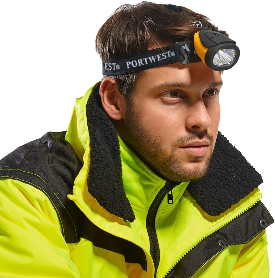 Portwest Mens Dual Power Head Light, Yellow/Black, One Size image number 1