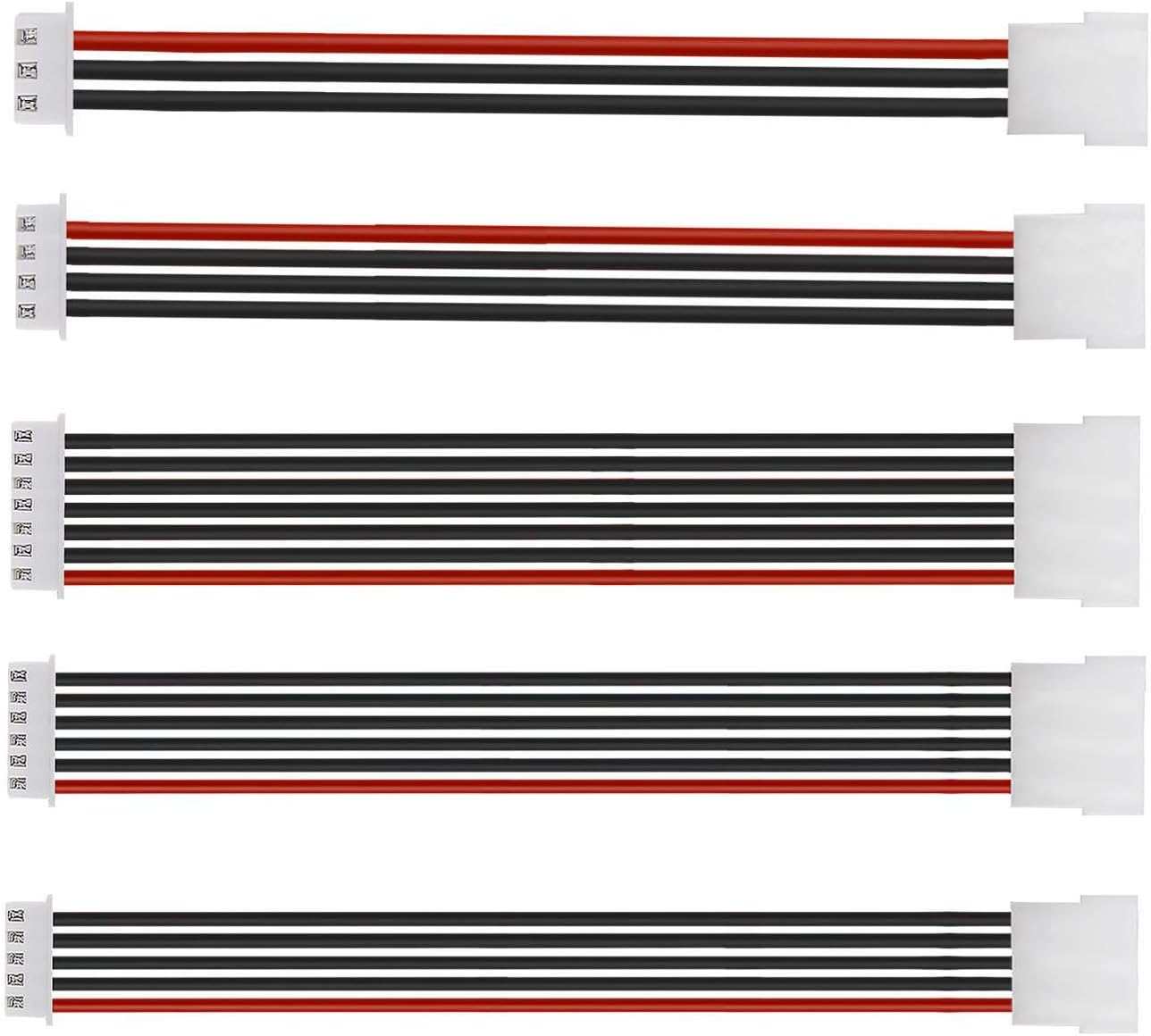 Emsea 2S-6S LIPO Battery Balance Charging Extension Cables JST-XH 2.54Mm Male Female Connector 22AWG Wires for RC Helicopter Drone Quadcopter 5 Pack