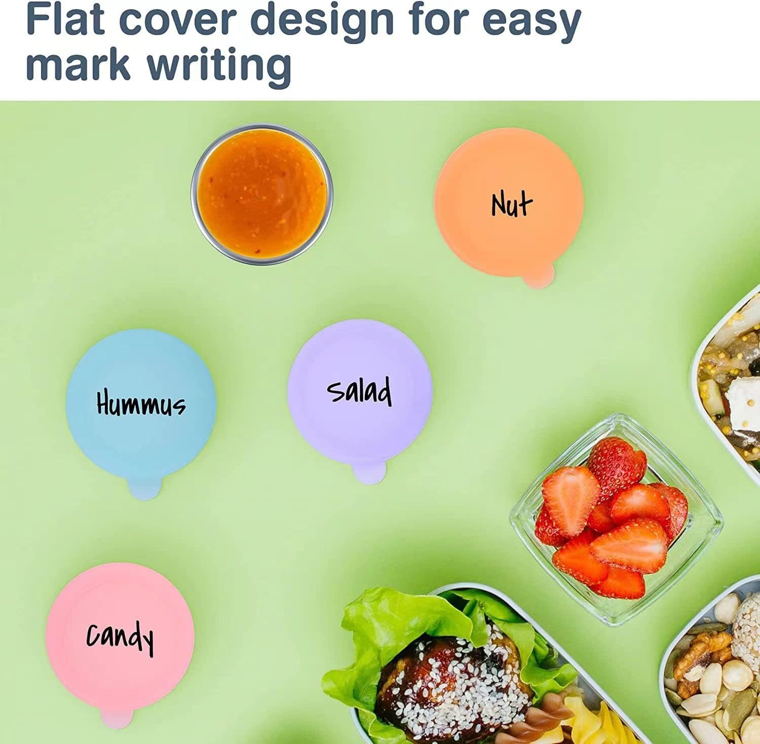 Salad Dressing Container to Go, 6X1.6 Oz Small Reusable Containers with Lids, Fits in Bento Box for Lunch, Stainless Steel Condiment Cup, Premium Silicone, Leak Proof, Easy Open Dipping Sauce Cups image number 5