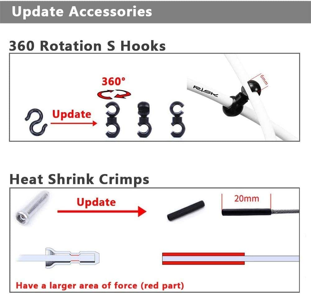 YAKAMOZ 2-In-1 Universal Bicycle Shift Derailleur Cable and Bike Brake Cable Housing Kit Cycling Cables Replacement Set for Repairing MTB Road Bike image number 3