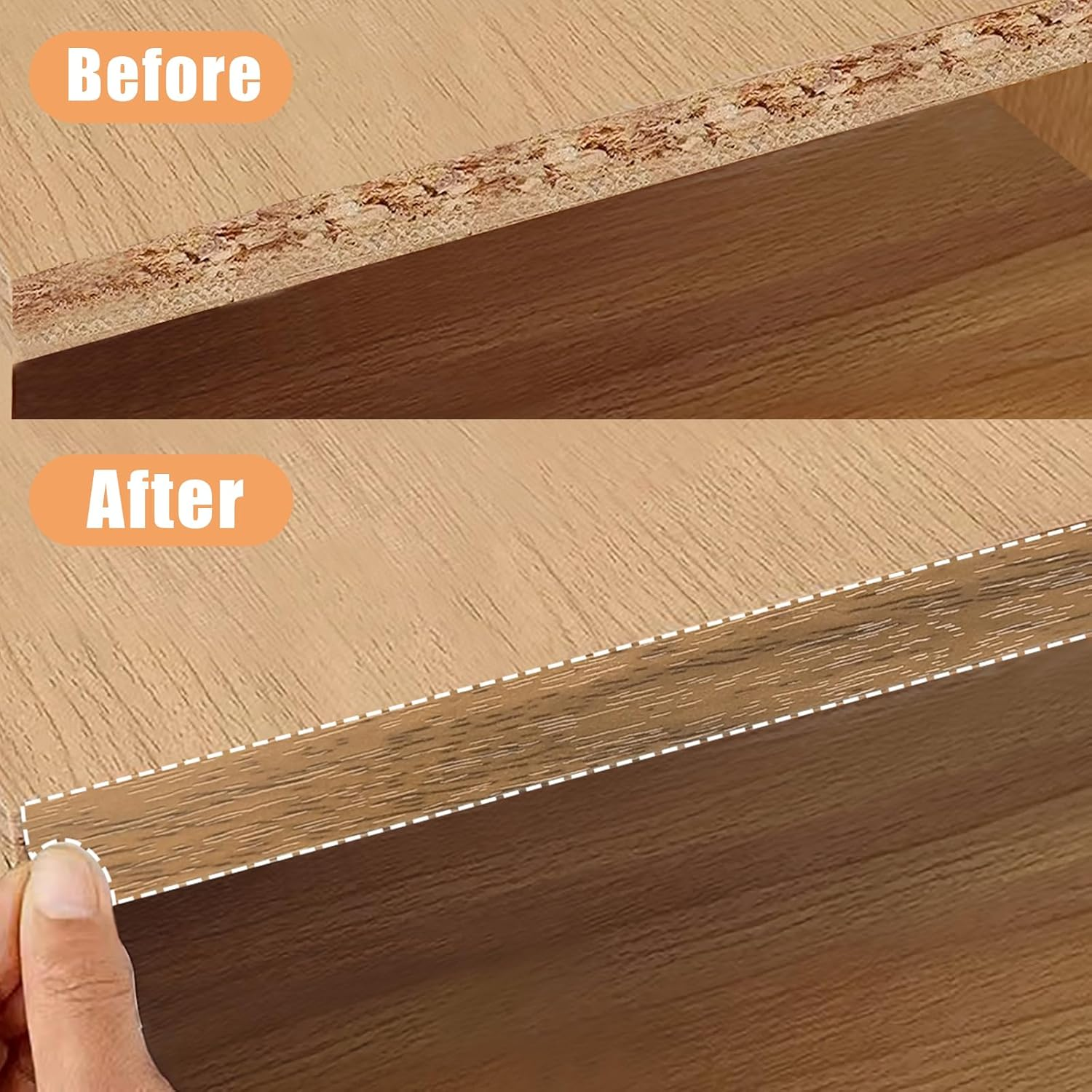 Edging Tape,Veneer Furniture Edging Strip,Self-Adhesive Edge Banding,Wood Veneer Trim for Tables,Chairs,Panels Renovation（10Meters #3） image number 4