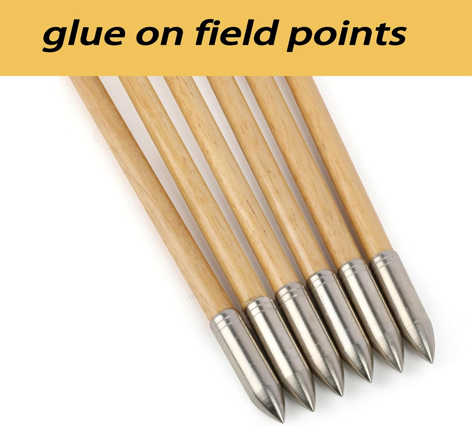 32 Inch Wooden Arrow English Longbow Arrow Target Pracrice Arrow Shaft with 5" Turkey Feather Fletching and Field Point for Recurve Bow Longbow Traditaonal Bow image number 2