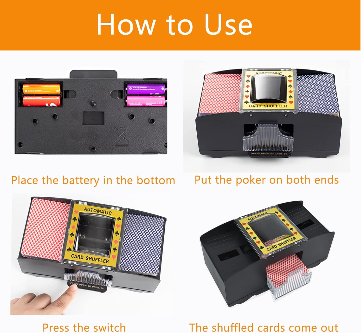 Card Shuffler, Automatic Card Shuffler 2 Deck, 6 Deck Electric Battery Operated Poker Card Shuffler 4 Deck Automatic for Playing Card, Family Party Poker, UNO, Phase 10 image number 1