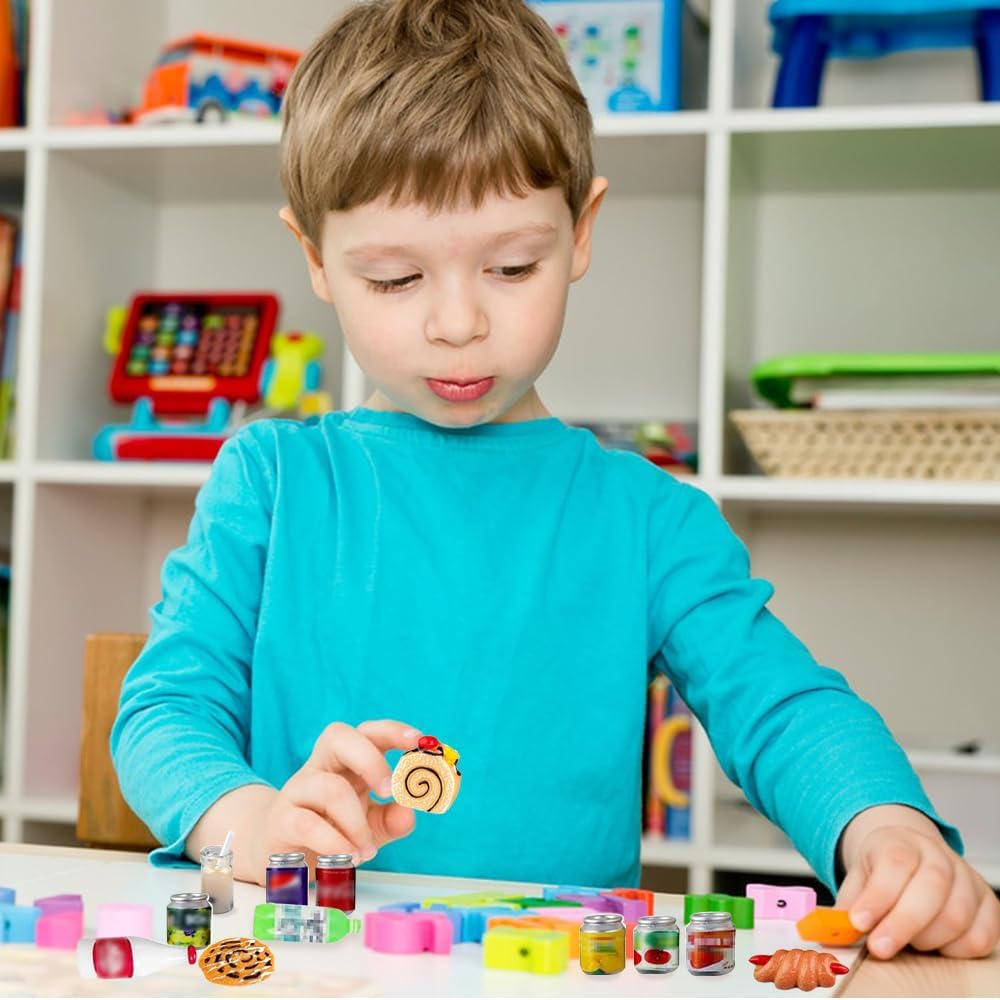 150Pieces Miniature Food Drink Bottles Adults Dollhouse,Soda Pop Cans Pretend Play Kitchen Cooking Game Party Accessories,Toy Hamburger Cake Ice Cream Tableware Doll House Landscape Party image number 5