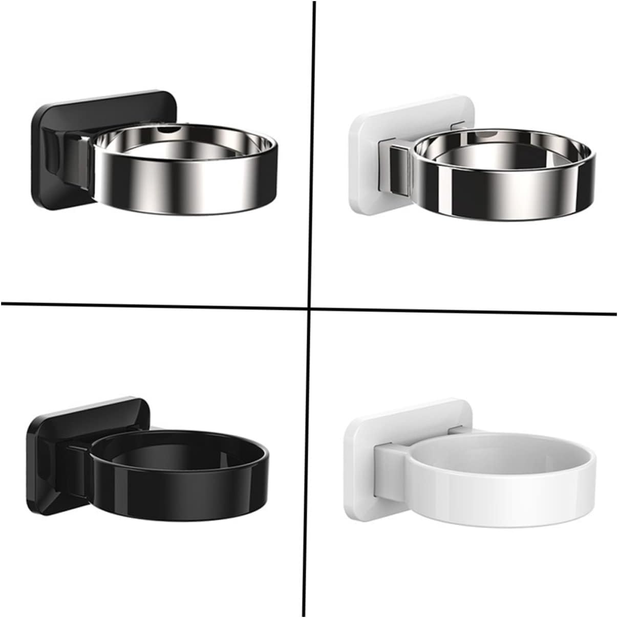 Beavorty Hair Dryer Rack Bathroom Wall Mounted No Drilling Hairdryer Holder Storage Rack for Hairdryer Home Storage Organizer image number 4