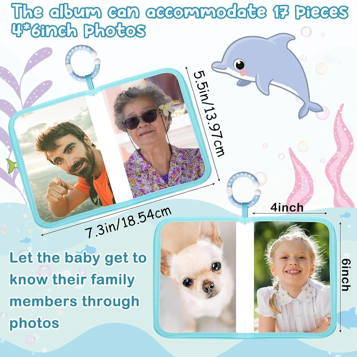 Baby Photo Book - First Fabric Family Photo Book | Baby Photo Book | Baby Picture Book | Octopus Theme Contains 4X6 Inch Photos Soft Fabric Album