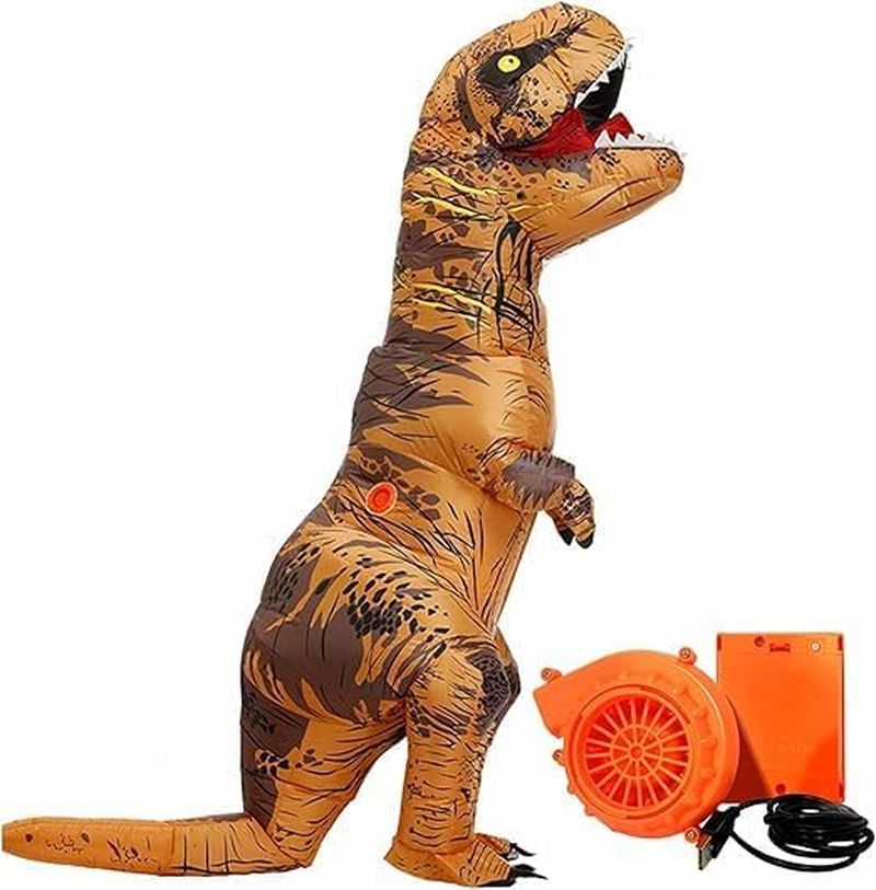 Inflatable Dinosaur Costume for Adluts/Kids, 1.5~1.9M/ 4.9~6.2FT / 120-140Cm/3.9-4.6Ft High Blow up Costumes for Halloween, Party, Cosplay, Christmas, Gift (Adult 150Cm~190Cm)