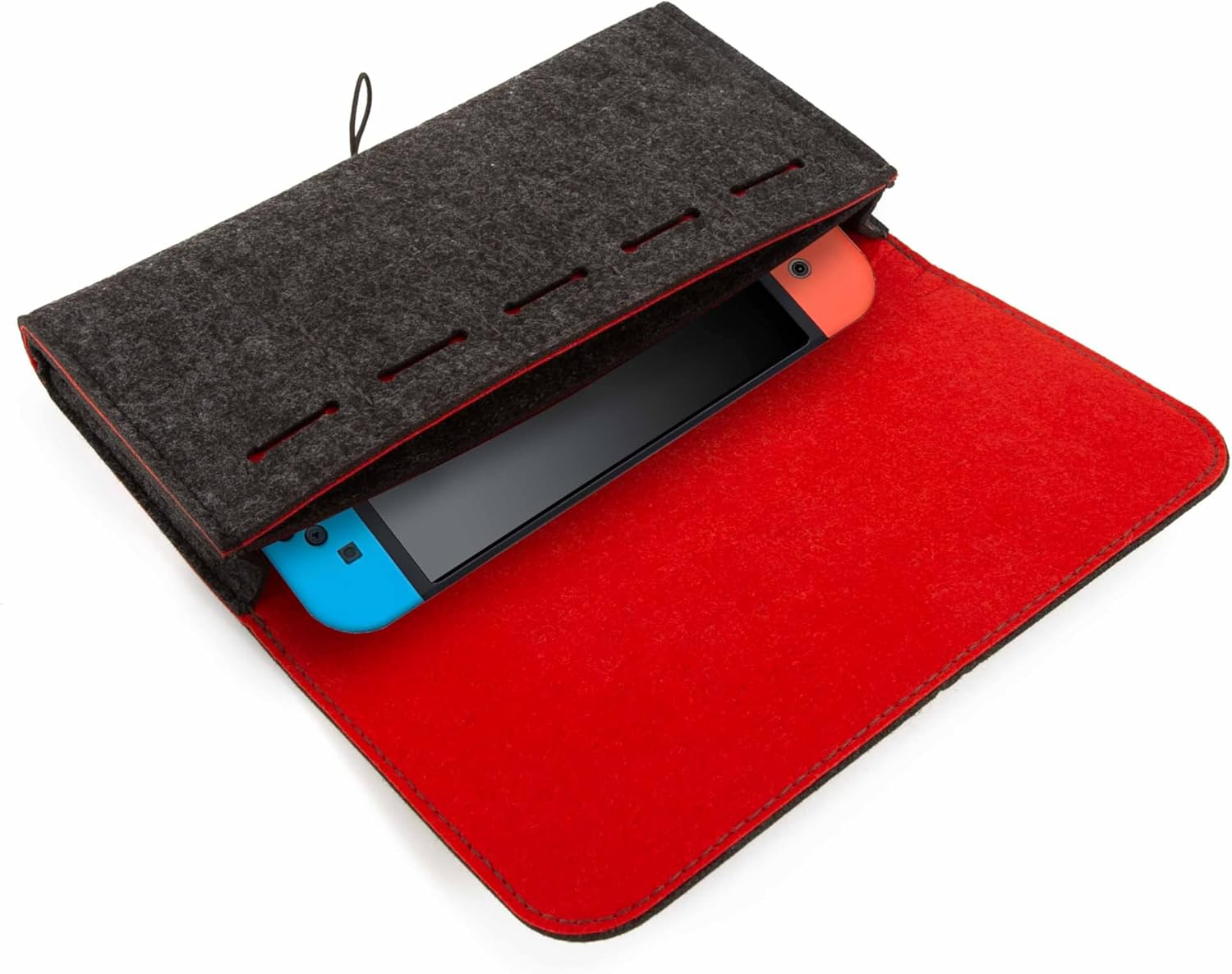 JDFHFGB Carrying Case for Nintendo Switch 2017- Slim Felt Travel Carrying Pouch with 5 Game Card Holders, Shockproof Protective Storage Bag,Portable Gaming Accessories for Kids, Teens & Adults image number 4