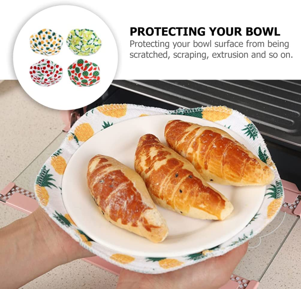 Operitacx 4Pcs Microwave Bowl Cozy, Hot Bowl Holders Huggers for Hot Food Home Soup Rice image number 6