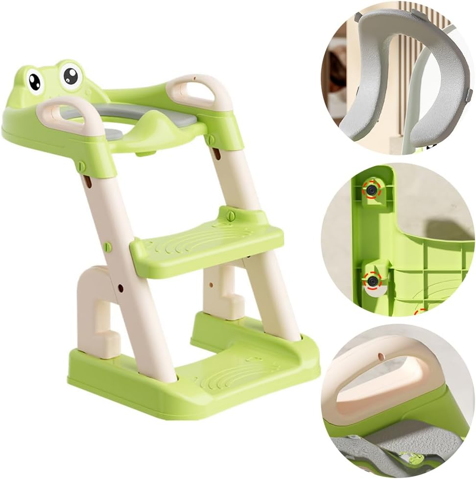 Potty Training Seat,2 in 1 Potty Training Toilet,Multifunctional Toilet Ladder,Anti-Slip Pad Step Stool,Foldable Stepped Toilet Seat,For Girls Boys image number 6