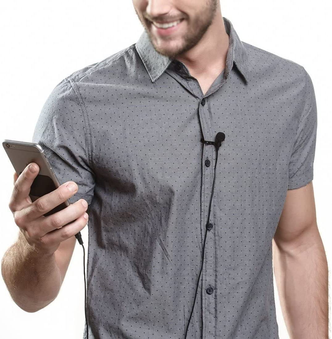 Lavalier Lapel Microphone, Omnidirectional Condenser Mic for Apple Iphone Ipad Mac Android Smartphones, Youtube, Interview, Studio, Video, Recording,Noise Cancelling Mic image number 5