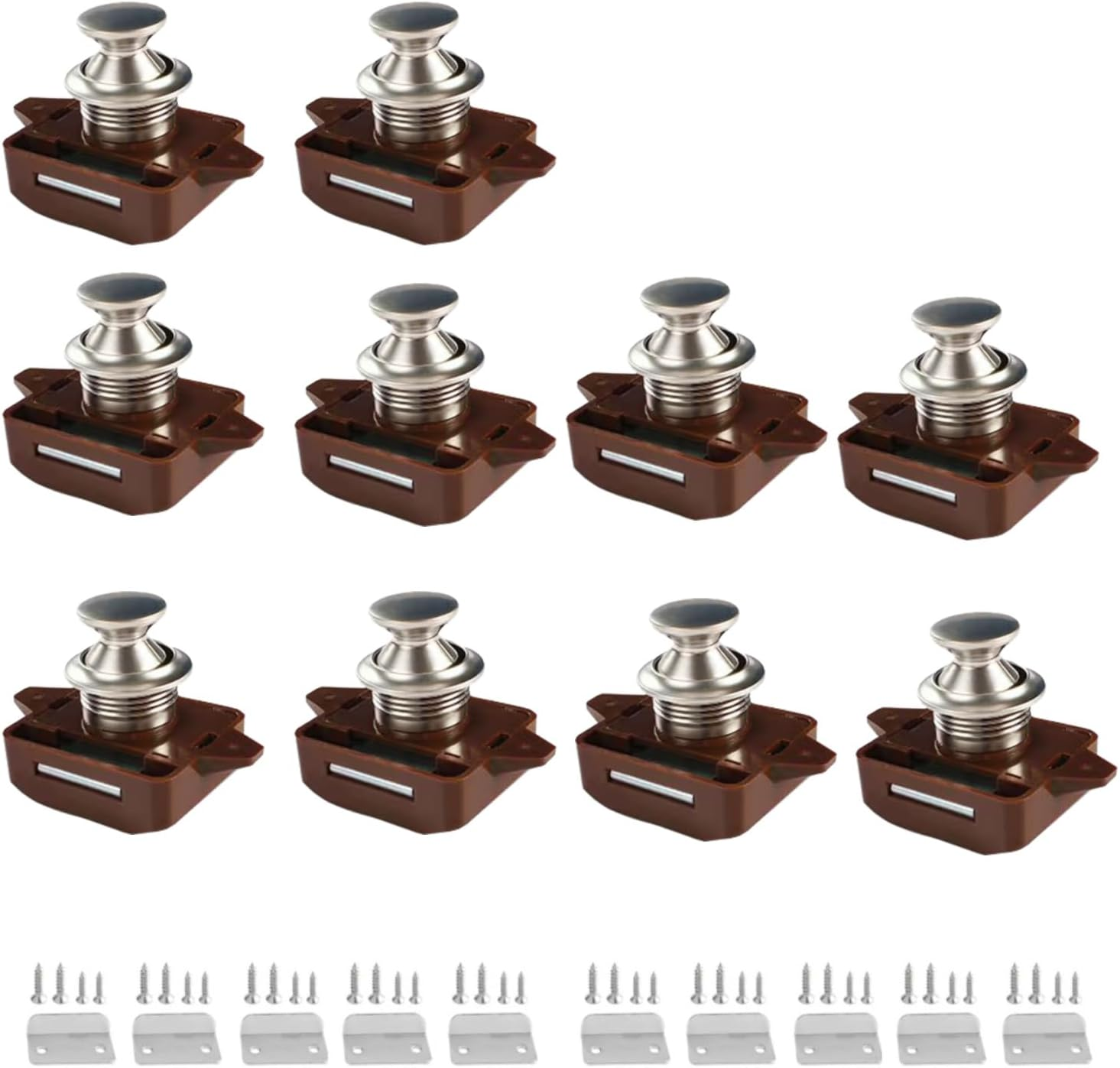 RV Cabinet Locks, ABS Push Button Cabinet Latch for RV Motorhome Camper Truck Caravan Van Yacht Boat Marine, Camper Cupboard Knob RV Cabinet Latches (5PC Black), MST02