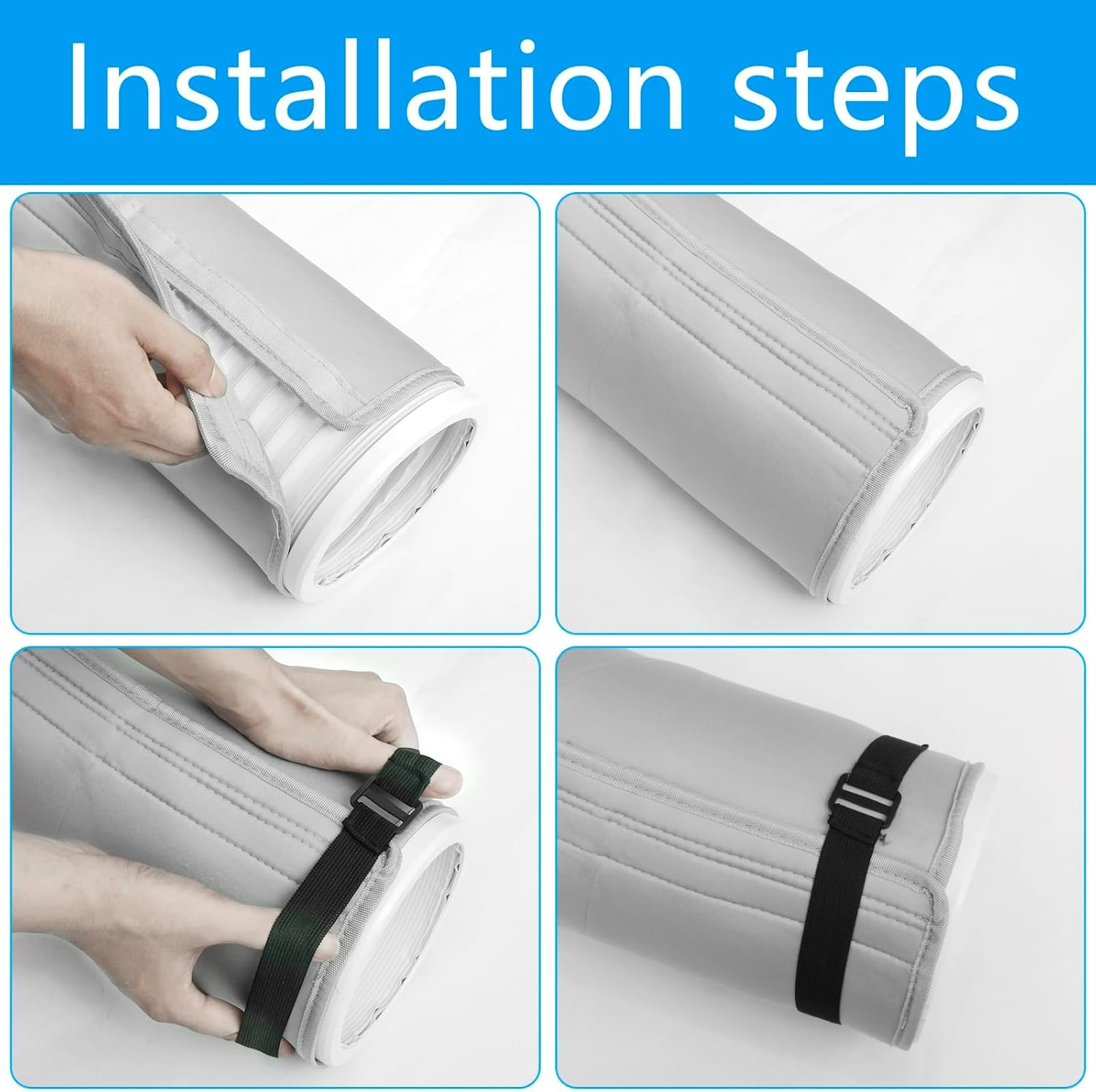 Air Conditioner Hose Protection Cover, Insulated Air Conditioner Hose Cover Wrap, Portable AC Hose Cover Washable Air Conditioner Duct Hose Vent Insulation Sleeve for Most 5" to 5.9" Exhaust image number 6