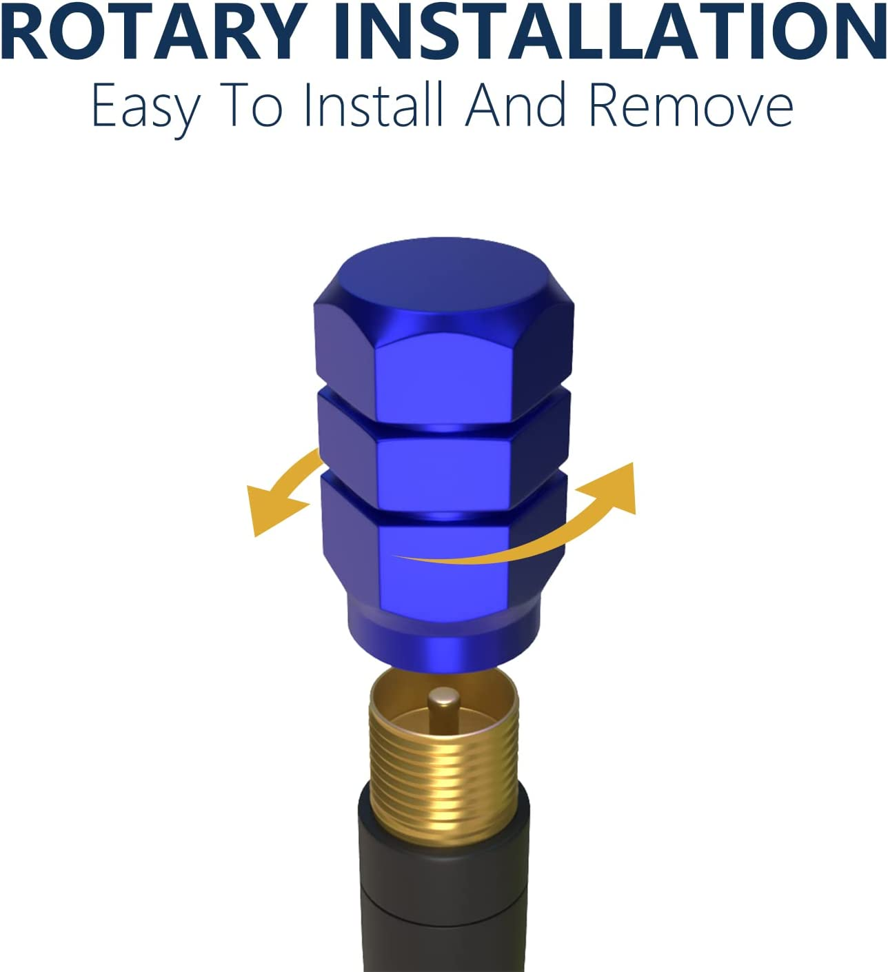 BOROLA Car Tire Valve Stem Caps with Hexgon Style(Blue, Pack of 5) image number 4