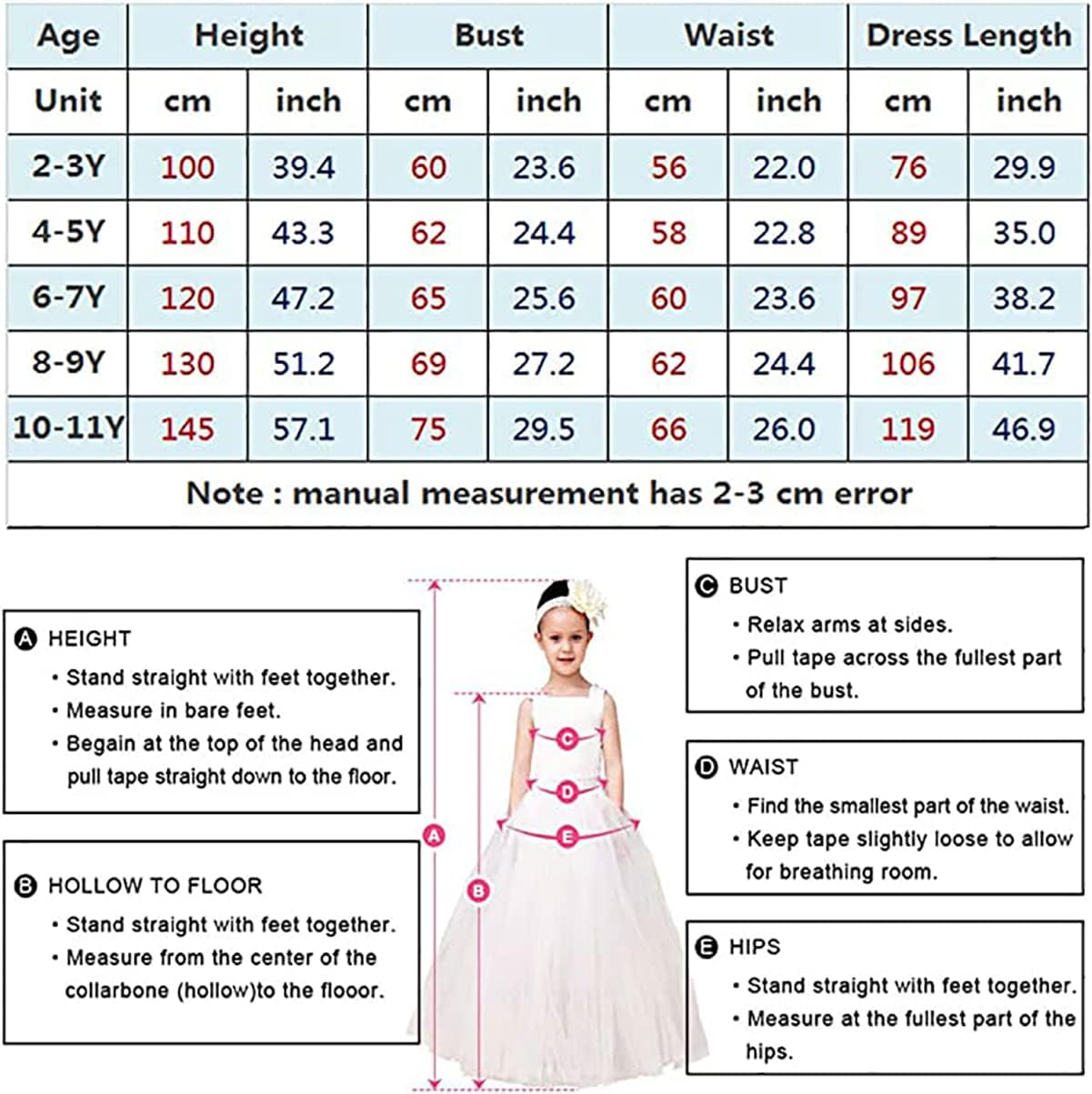 Fancy Cinderella Belle Costume Girl Princess Dress up Ball Gown Halloween Party Cosplay 2-13T image number 3