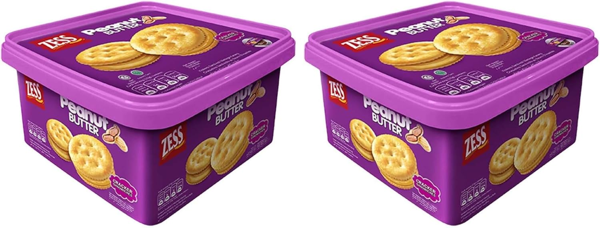 ZESS Cheese Sandwich Crackers, Cheesy Biscuit Sandwiches Snack 18 Individually Wrapped Packs Office and Kids Snack on the Go Snack for School Trip 612G