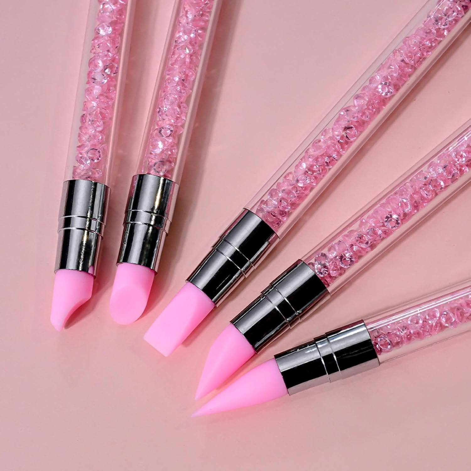 Silicone Nail Tool | Double-Ended Nail Foil Carving Pen - Comfortable Control Fingernail Sculpting Tool for Traveling Business Trip School image number 2