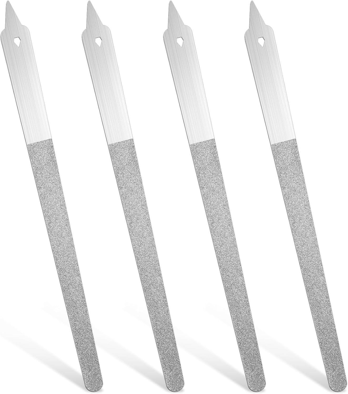 4PCS Diamond Nail File, 6 Inch Stainless Steel Diamond Dust Nail File, Stainless Steel Nail Filer for Salon Home image number 2