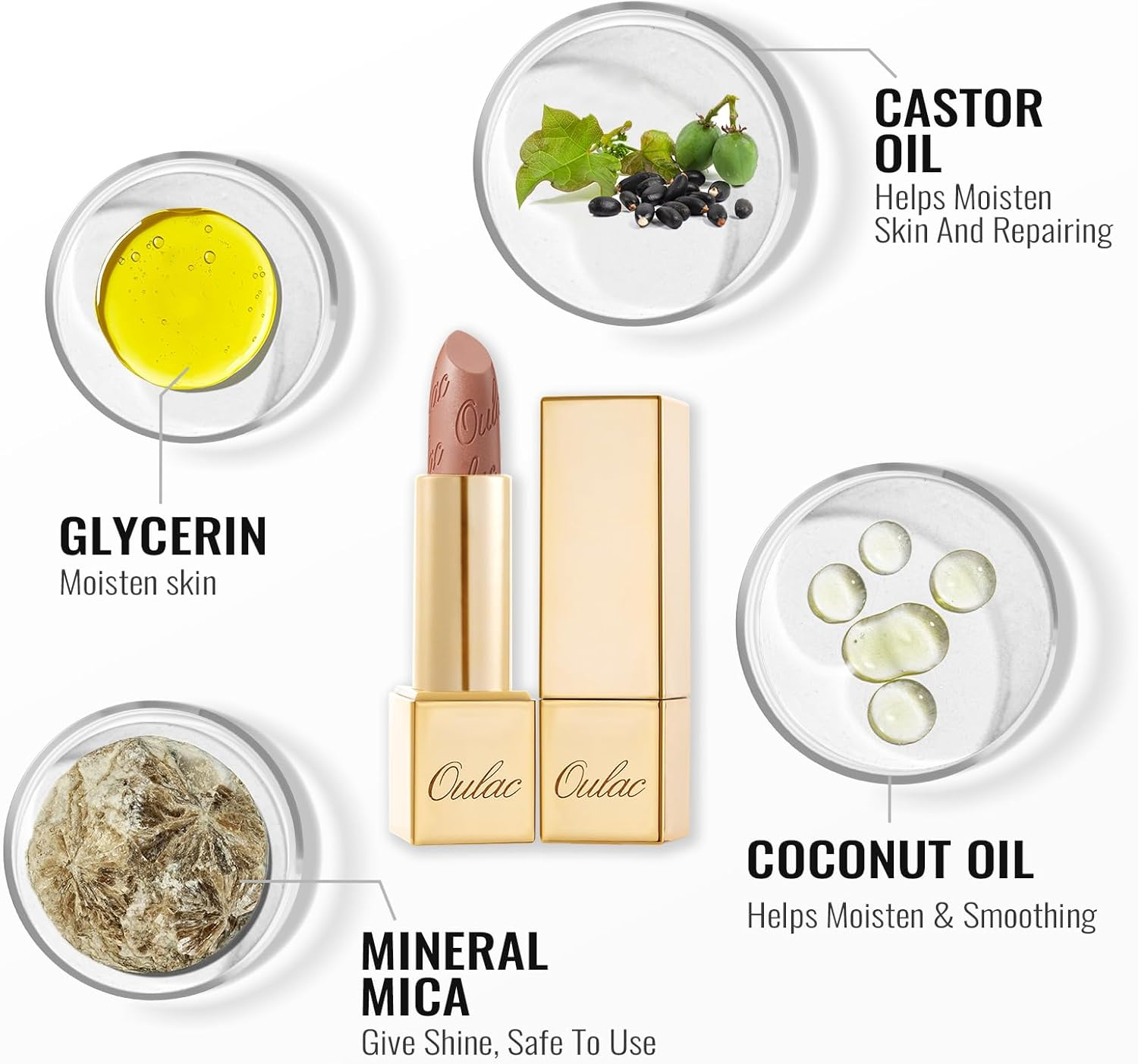 OULAC Lipstick Metallic Gloss Finish, No Grain Feeling Lipstick with Long Lasting Moisture and Water Density, 4.3G, Cherry Bomb... - Love Particle (03) image number 7