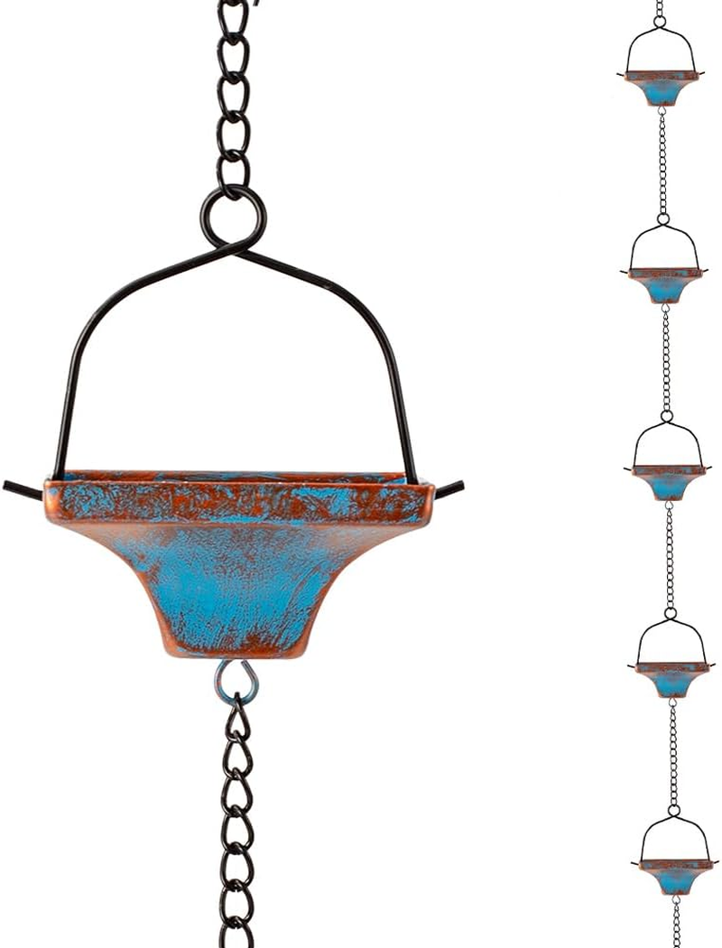 Dreamysoul Rain Chains for Outside, Square Rain Catcher Chains for Downspout Gutter, Eaves Drainage