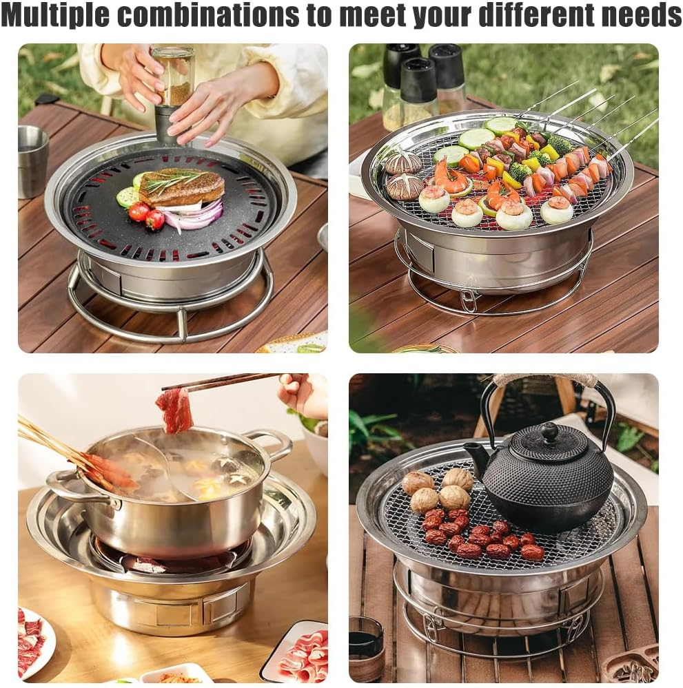 Primst Multifunctional Charcoal Barbecue Grill, Household Korean BBQ Grill, Portable Camping Grill Stove, Tabletop Smoker Grill image number 6
