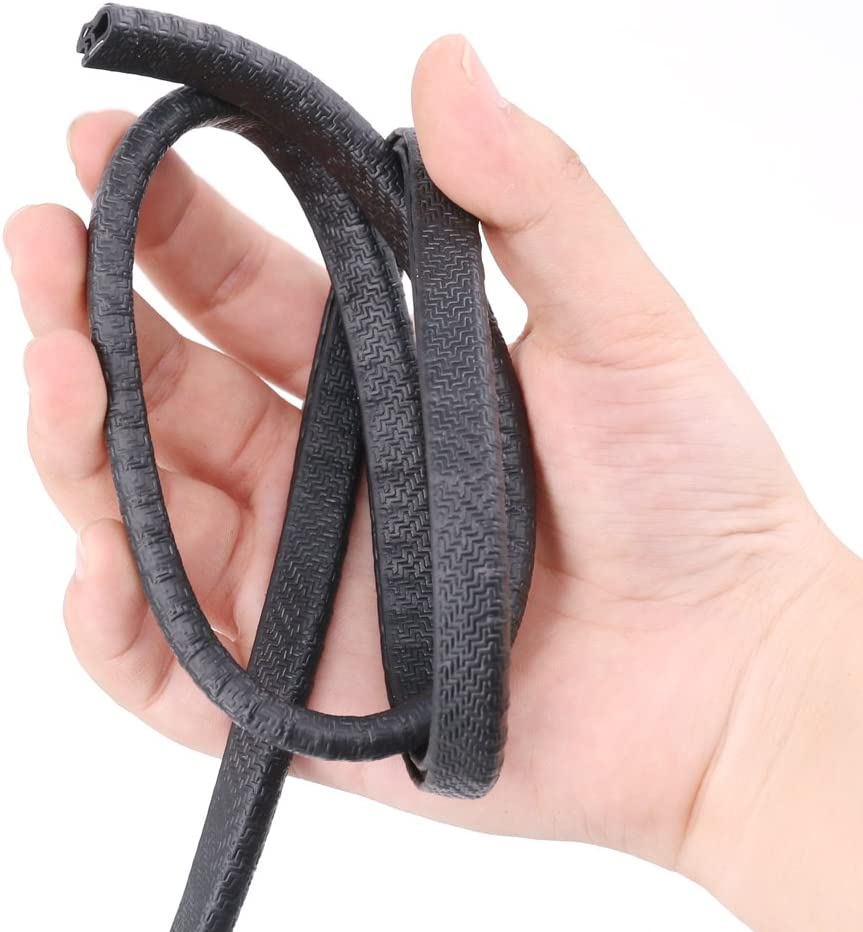 Swpeet 16Ft (5M) U Shape Universal Rubber Seal Protector Guard Strip Car Door Edge Guards for Most Cars Metal Edges - Virtually Invisible Durable and Cleanly Removable Design image number 2