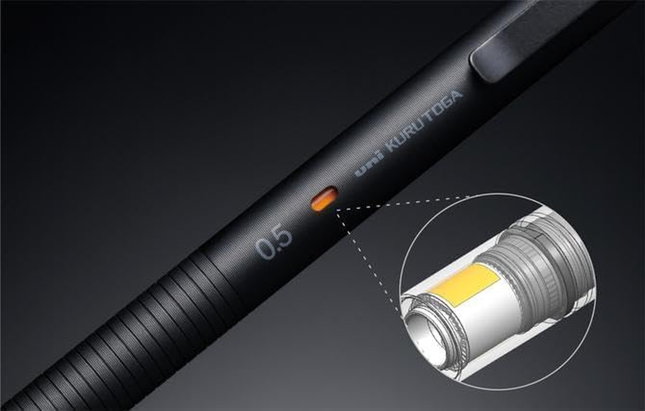 KURUTOGA Mitsubishi Pencil Mechanical Pencil Metal 0.5Mm Silent Blue M5KH1P.10 with Original Stylus Ballpoint Touch Pen image number 4