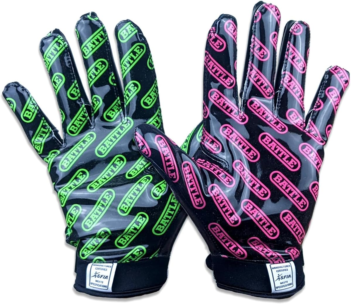 Battle Sports Nightmare 2.0 Wide Receiver Football Gloves - Adult and Youth Football Gloves - Ultra Grip Gloves - image number 2