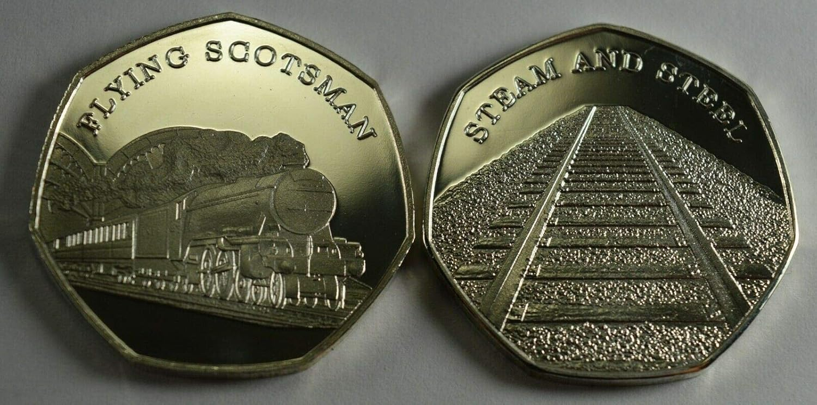 The Commemorative Coin Company - the Flying Scotsman & the Mallard Fine Silver Commemoratives in 50P Coin Display Case. Steam Railway Engines/Locomotive/Train image number 4