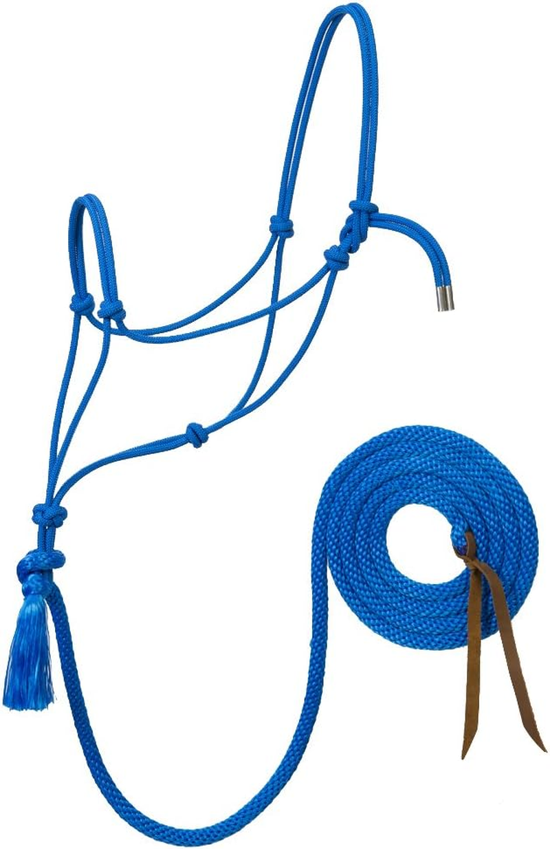 Weaver Leather Silvertip #95 Rope Halter with 12-Feet Lead - Blue image number 0
