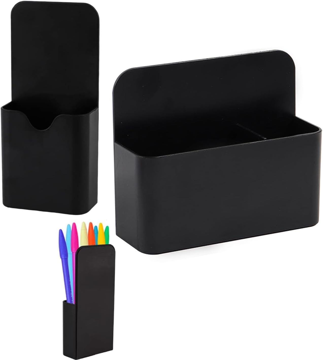 2 Pcs Pen & Marker Holders, Dry Erase Marker Cup Holder, Pen & Eraser Holder Organizer for Whiteboard, Magnetic Pen Holder for School, Office, Home (Pink)