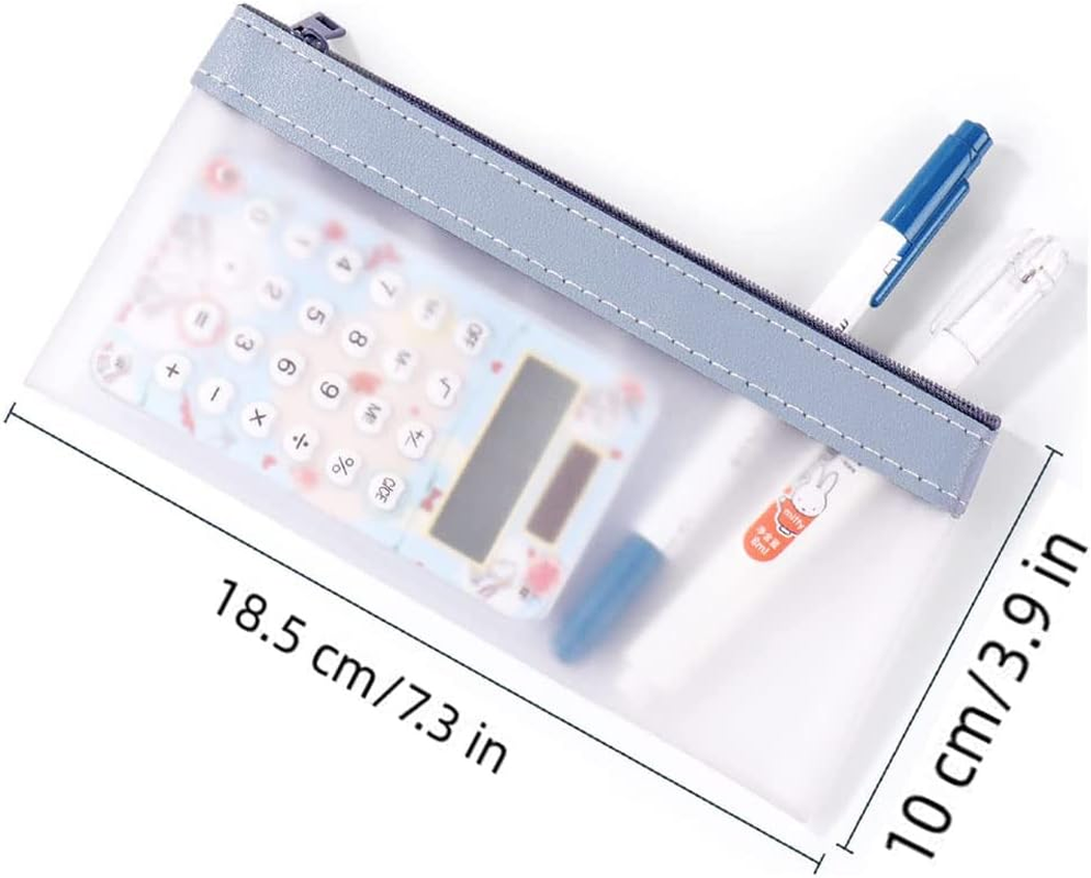 2Pcs TPU Waterproof Pencil Case, Zipper Pen Pouch, Pencil Storage Bag, Makeup Bag Office Cosmetics Travel Accessories Pencil Cases for Adults School Teen image number 4